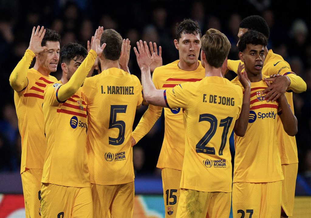 لا غالب ولا مغلوب بين برشلونة ونابولي في دوري الأبطال .. شاهد أهداف المباراة وطن