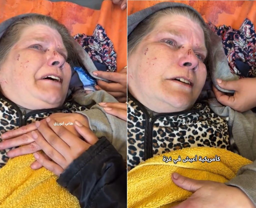 سيدة أمريكية في غزة تتحدى قصف الاحتلال وتوجه رسائل لبلادها وطن