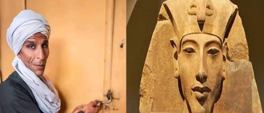 “شبيه اخناتون” حد التطابق يحرس مقبرته.. العم كامل يكشف الأسرار: “مش هينفع أقولها كلها” (فيديو) وطن