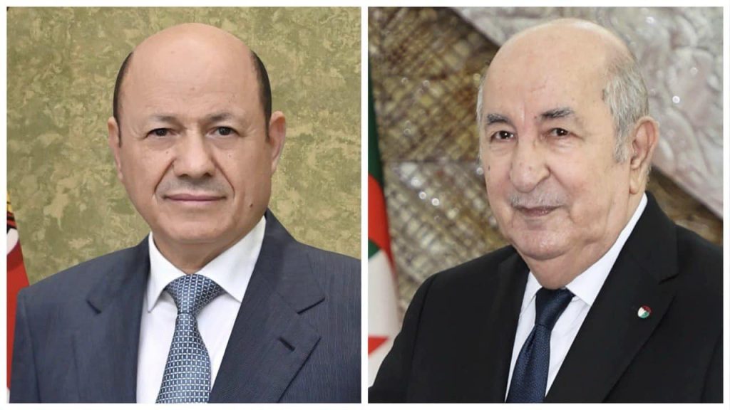 رئيس مجلس القيادة الرئاسي للجمهورية اليمنية يهنئ الرئيس تبون