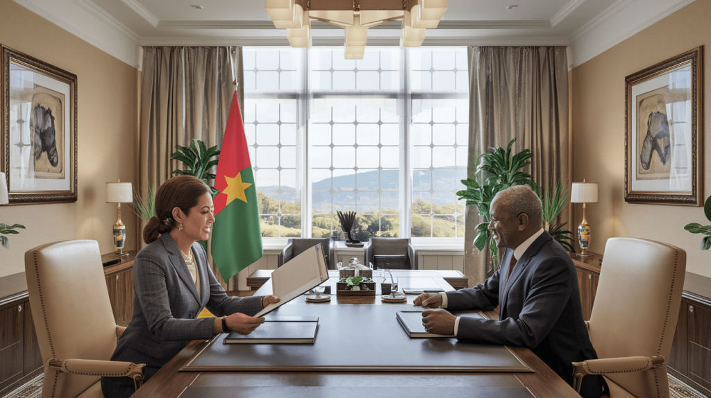 Mme Mansouri rencontre le président du Burkina Faso pour lui transmettre un communiqué du président de la République