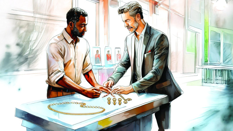 محتال يشتري عقداً ذهبياً بشيك دون رصيد