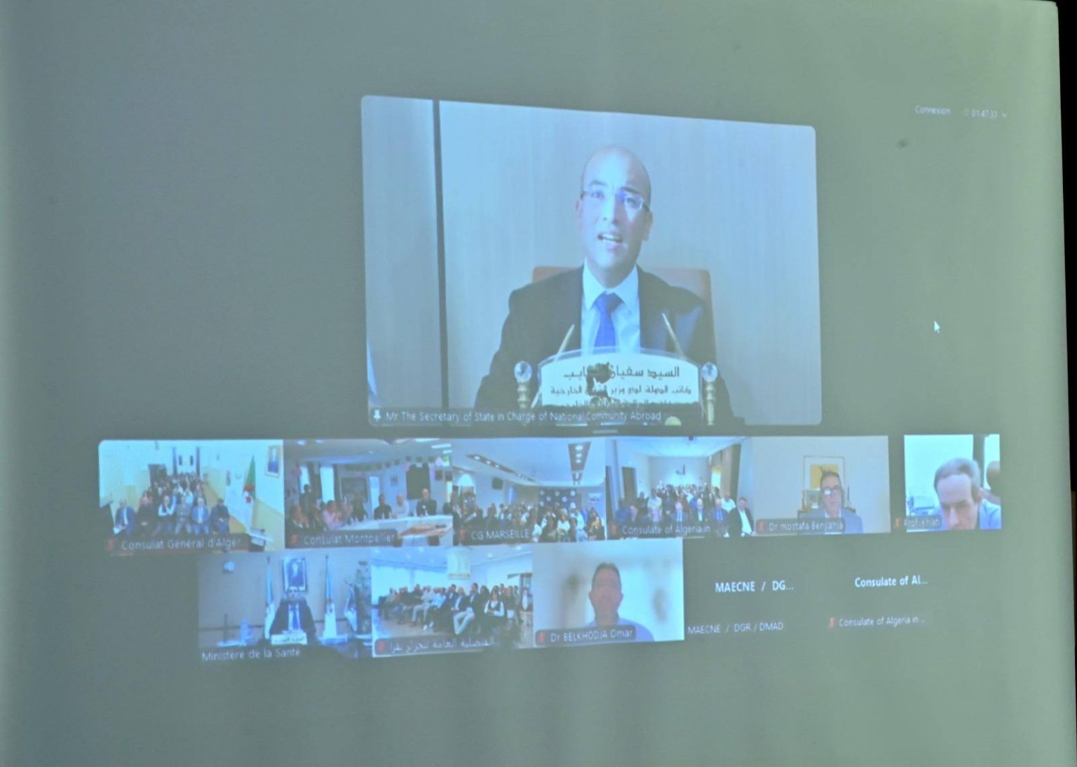 لقاء افتراضي بين شايب وآيت مسعودان مع نخبة من الأطباء الجزائريين بالخارج