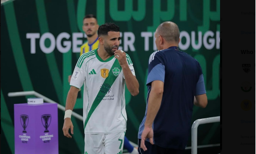 محرز يغيب عن فوز الأهلي بثلاثية !