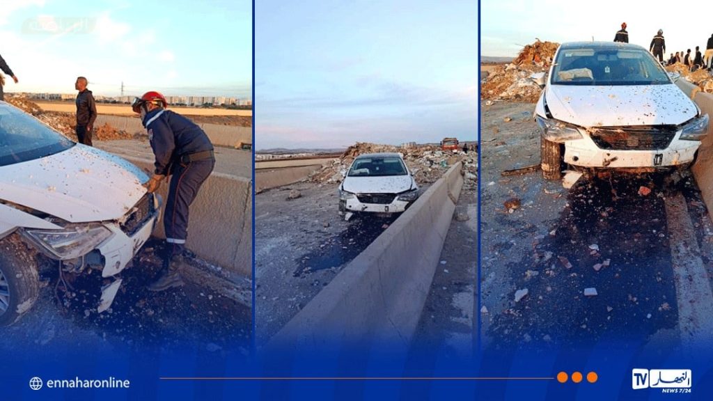 الشلف.. 3 جرحى في انحراف سيارة واصطدامها بحاجز من الركام