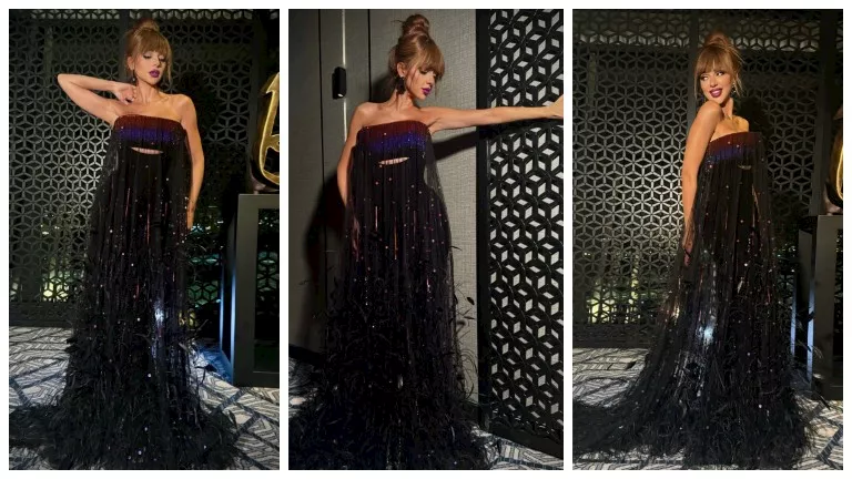 ميريام فارس بفستان جريء بأحد الأفراح في الكويت