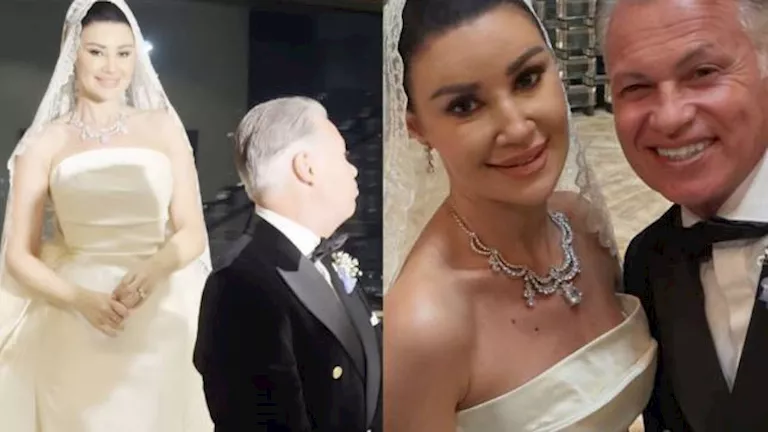 أجواء رومانسية بين أروى جودة وزوجها في حفل الزفاف