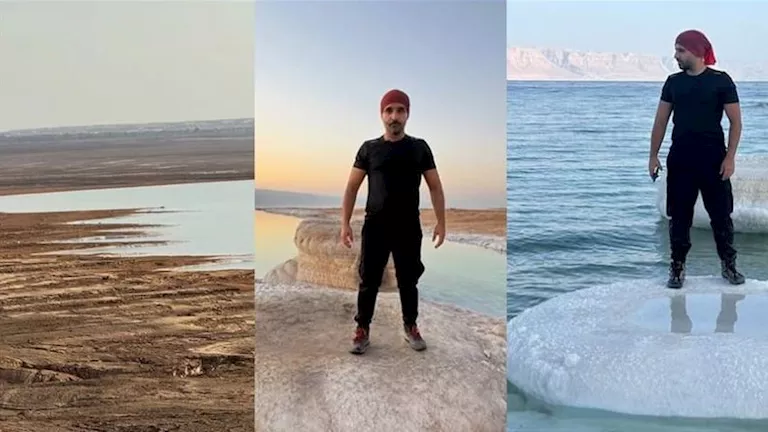 خلال عام واحد فقط.. تراجع منسوب البحر الميت بشكل مخيف “صور”
