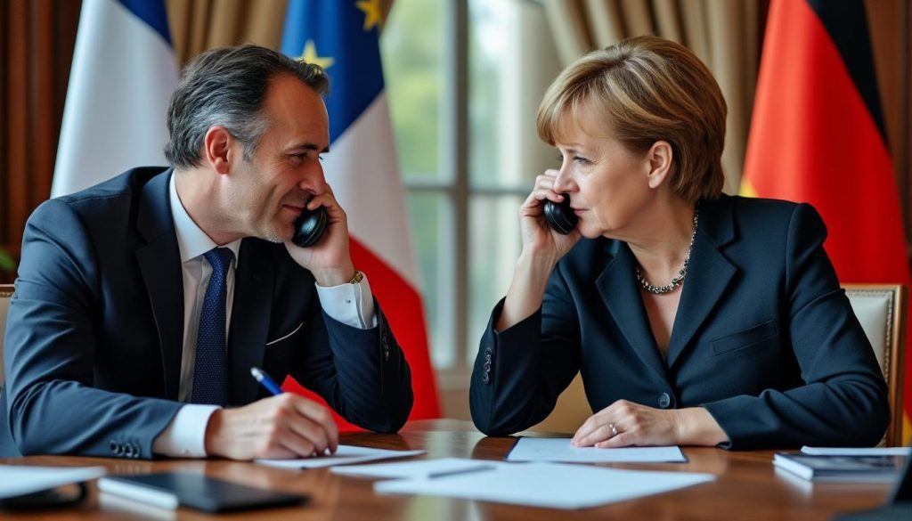 Dialogue téléphonique entre les présidents français et allemand