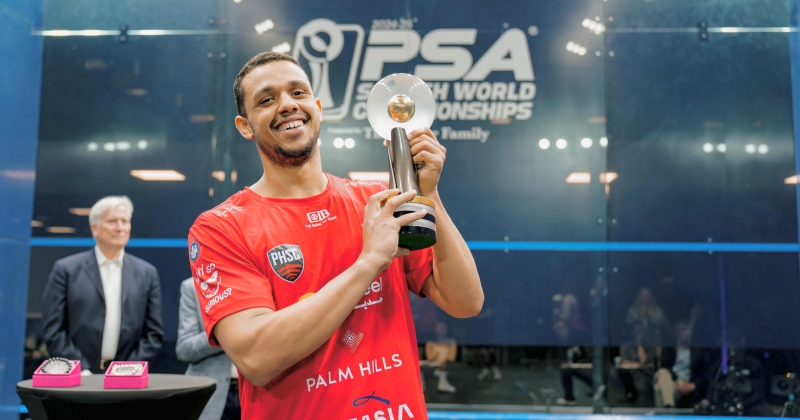 مصطفى عسل بطل العالم في الإسكواش يزور الكويت قريباً