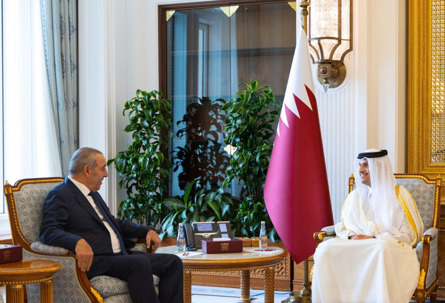 الشيخ يلتقي رئيس الوزراء القطري لبحث مستجدات الوضع الفلسطيني