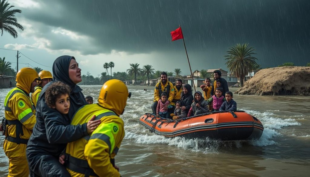 secours d’urgence pour les habitants piégés