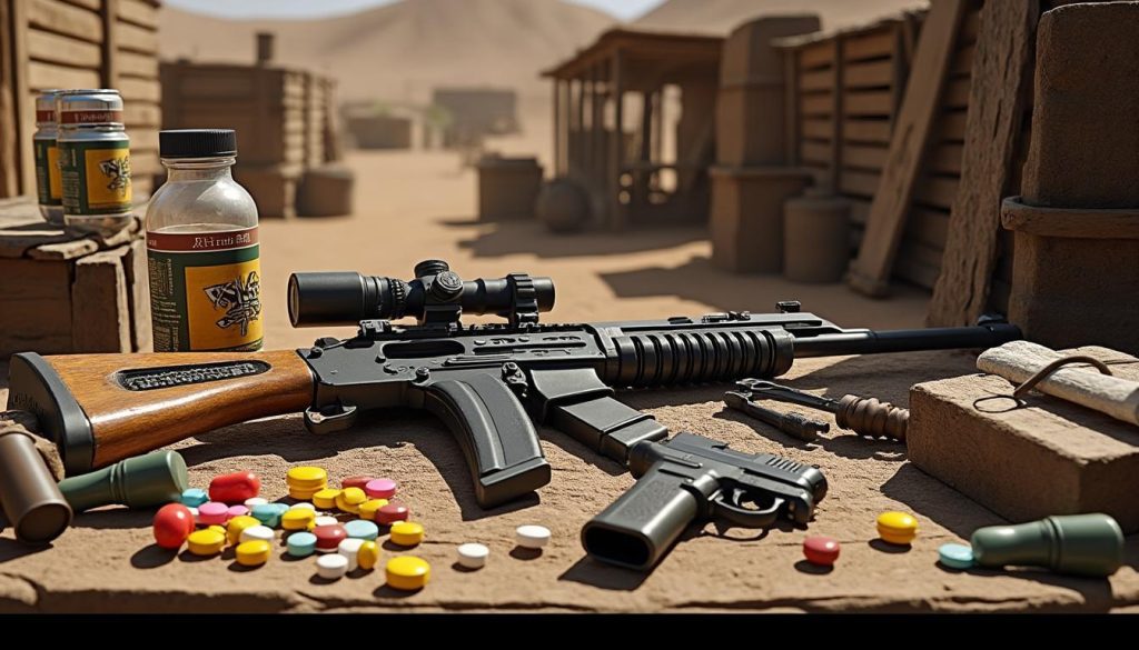 Armes et psychotropes découverts dans une ferme